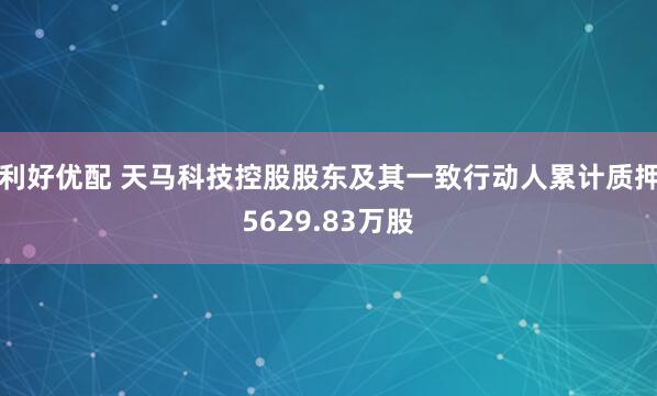 利好优配 天马科技控股股东及其一致行动人累计质押5629.83万股